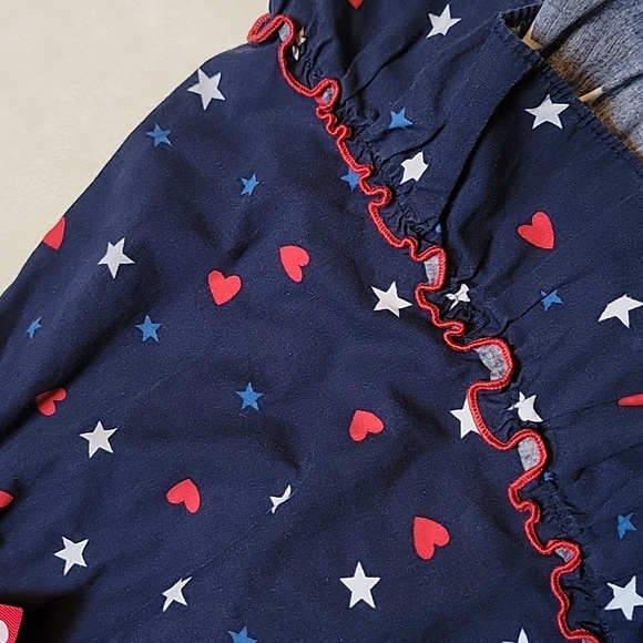 2T 4th of July Red White Blue Dress Patriotic Seersucker Top - Picture 4 of 6